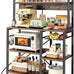 SUPERJARE Bakers Rack with Power Outlet, 35.4 Inches Coffee Bar with Basket