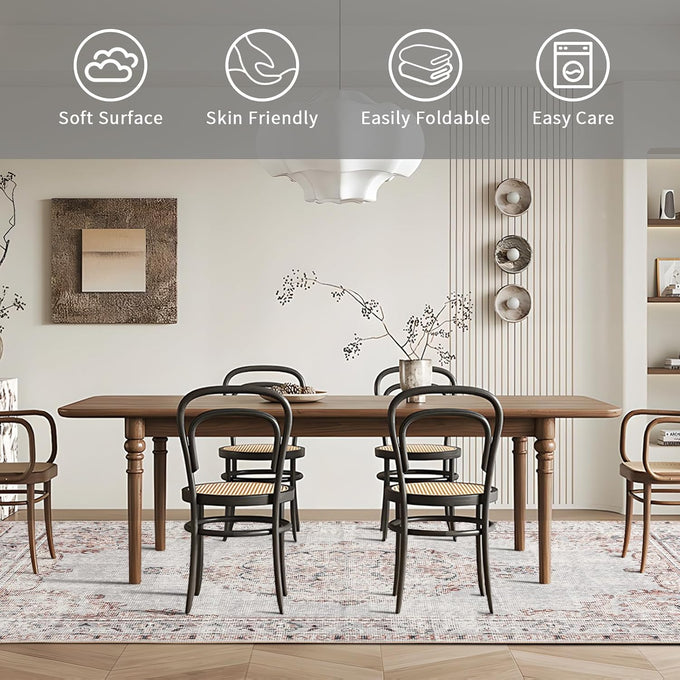 Easy-Going Area Rug 6x9 Washable Boho Rugs for Living Room Non-Slip
