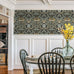 Acanthus Floral Vintage Prepasted Wallpaper (Charocal & Goldenrod)