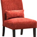Roundhill Furniture Red Pisano Chenille Fabric Armless Contemporary Accent Chair with Matching Kidney Pillow