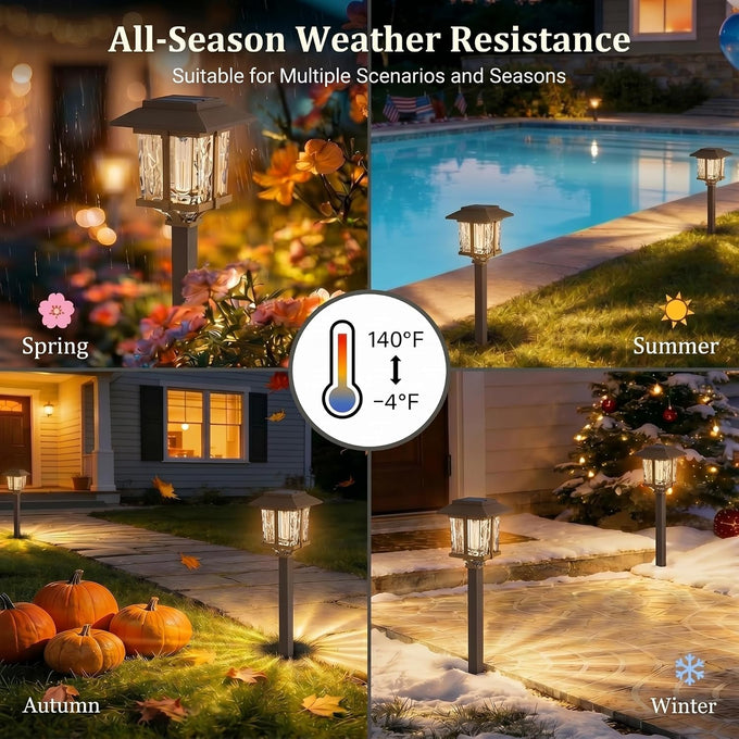 XMCOSY+ Solar Outdoor Lights Waterproof 6 Pack, 2-Tone Solar Garden Lights