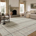 YIHOUSE 5x7 Beige Ivory Distressed Plaid Area Rug for Living Room