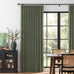 MYSKY HOME Olive Green Linen Pinch Pleated 100% Blackout Curtains 40Wx84L
