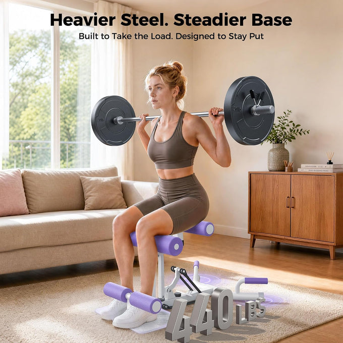 FEIERDUN Squat Machine for Women,400lbs Cap Adjustable Glute Trainer, Home