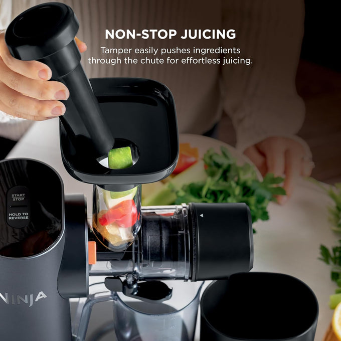 Ninja NeverClog Cold Press Juicer, 24oz Jug, 36oz Pulp, Charcoal, JC151