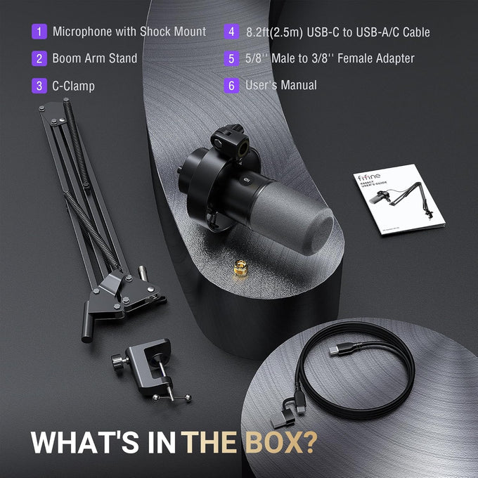 FIFINE AmpliTank K688CT Podcast Microphone Kit, USB/XLR Dynamic Vocal Mic