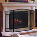 Fire Beauty 3 Panel Wrought Iron Fireplace Screen Spark Guard Cover(Black)
