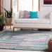 SAFAVIEH Nantucket Collection Accent Rug - 3' x 5', Teal, Handmade Boho Abstract Cotton & Wool, Ideal for High Traffic Areas in Entryway, Living Room, Bedroom (NAN603A)