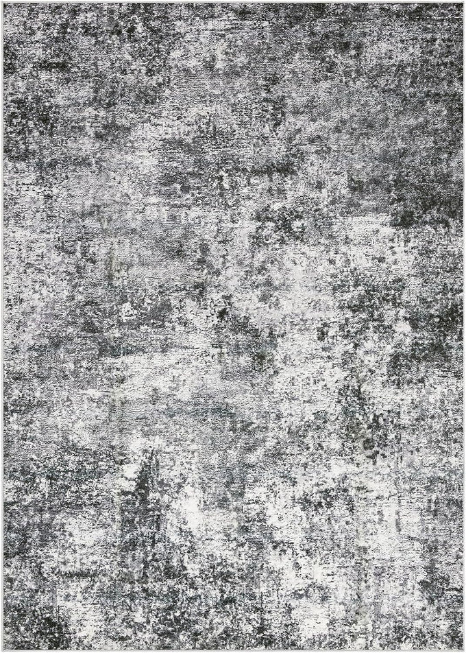 DMOYEST Area Rug Living Room Rugs 9x12 Washable Abstract Grey Carpet