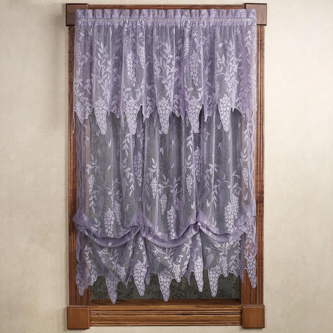 Traditional Wisteria Arbor Lace Window Treatment, Sage, 6 Pc Set