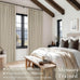 Oatmeal 102 Inch Blackout Linen Pleated Curtains for Bedroom Living Room
