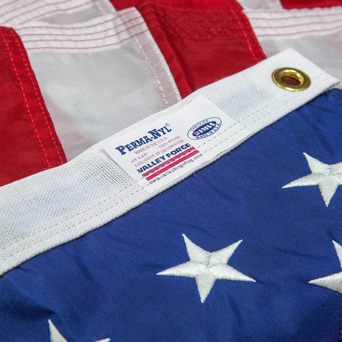 American Flag - 100% Made in The USA - 5' x 8' ft - Koralex II 2-Ply Polyester - Sturdy, Durable and Patriotic - Great for Gardens, Homes, Patios and Cars – by Valley Forge Flag