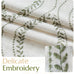 jinchan Boho Linen Curtains 63 Inch Green on Beige Grommet 2 Panels
