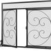 Fire Beauty Wrought Iron Fireplace Screen Magnetic Door Spark Guard Black