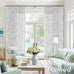 BILEEHOME Pleated Blue Curtains for Living Room Privacy Linen Drapes 40x90