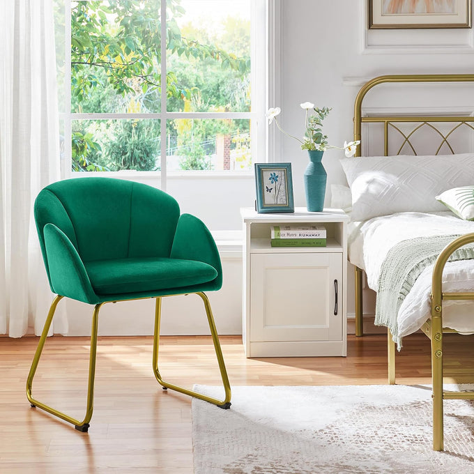 Yaheetech Flower Shape Vanity Chair with Petal Armrests, Green