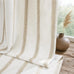 DriftAway 100% Blackout Farmhouse Linen Chenille Stripe Drapes Camel Beige