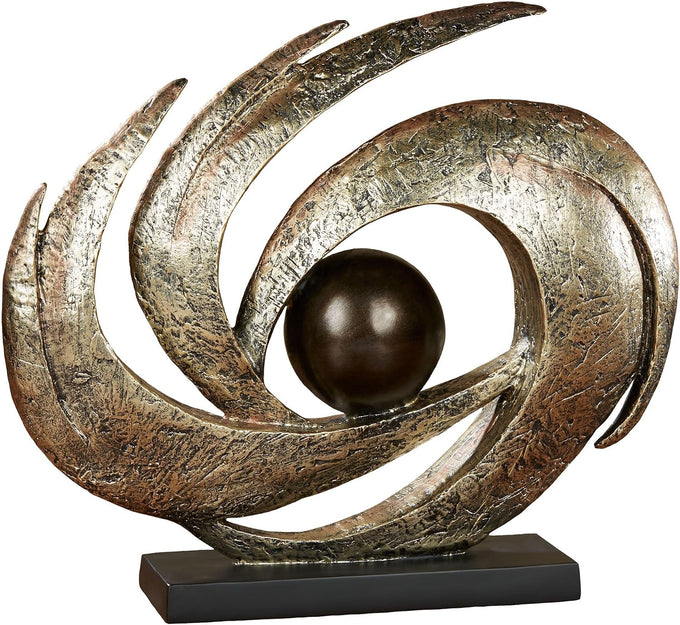 Touch of Class Earths Motion Table Sculpture, Aged Gold