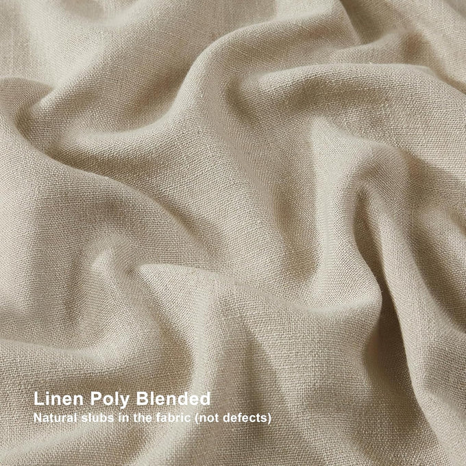 Vision Home Sand Pinch Pleated Full Blackout Curtains Linen Blended Room Darkening Window Curtains 84 inch for Living Room Bedroom Thermal Insulated Pinch Pleat Drapes with Hooks 2 Panel 40" Wx84 L
