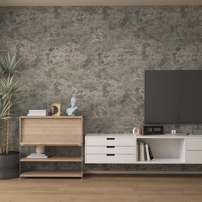 3yecao Grey Concrete Wallpaper Peel and Stick Gray Concrete Contact Paper