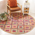 SAFAVIEH Cape Cod Collection Area Rug - 4' Square, Natural & Blue, Handmade Flat Weave Diamond Braided Jute & Denim, Ideal for High Traffic Areas in Living Room, Bedroom (CAP354A)