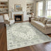 5x7 Non-Slip Washable Livingroom Vintage Area Rug, Sage Green
