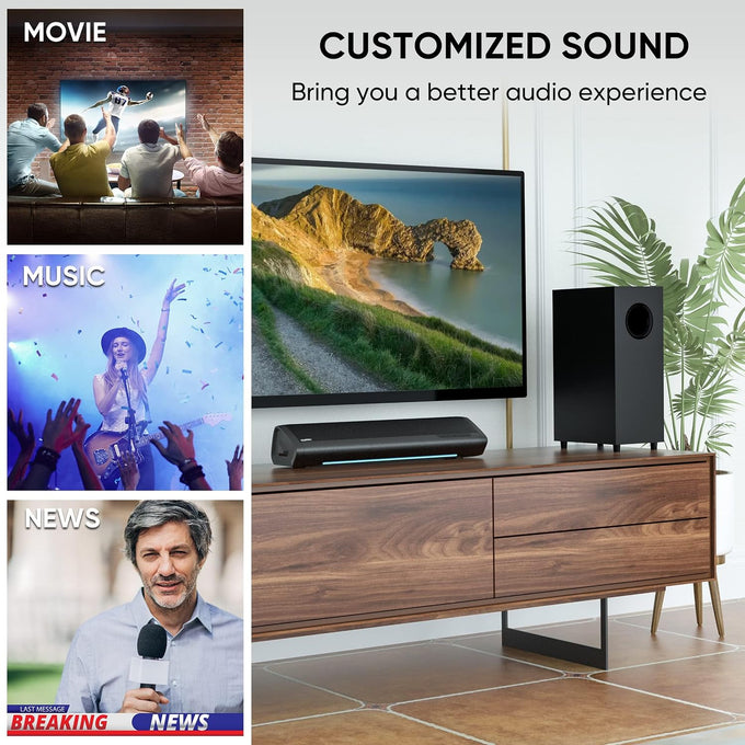 Saiyin Sound Bar with Subwoofer, Home Theater Surround System for TV PC