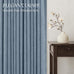 Jowels Blue Pleated Thick Linen Curtains 90 Inch Long for Living Room