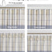 Cornflower Blue Plaid Pinch Pleated Semi Sheer Curtain, 40"Wx108"Lx2