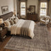 JOOJA 8x10 Dark Brown Vintage Soft Low Pile Non Slip Boho Washable Area Rug