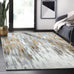 Abani Porto PRT140C Contemporary Grey and Yellow Abstract Area Rug 5'3"x7'6"