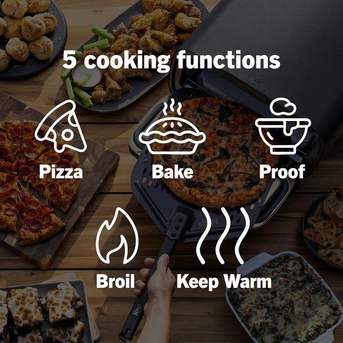Ninja Artisan Pizza Oven, 12-in Pizza in 3-Min, 700F, 5-in-1, Gray, MO201