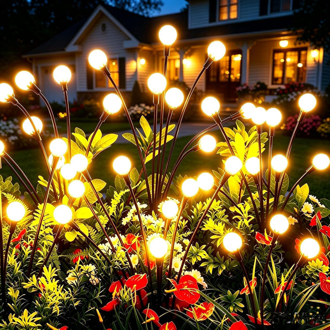 Solar Lights Outdoor Waterproof, 10 Packs 80LED, Solar Garden, Patio, Garden Decor, Patio Decor, Firefly Outdoor, Unique Gifts for Women, Gifts for Grandma