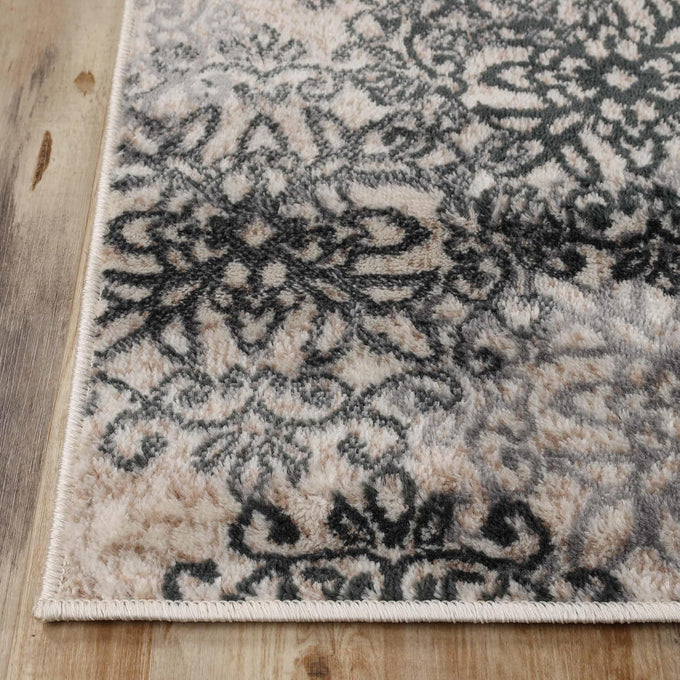 SUPERIOR Indoor Area Rug, Modern Floral Design, 5'x8', Beige-Brown