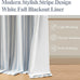 ZJDECOR Blue Striped Blackout Curtains 84 Inches Length,Back Tab Rod Pocket