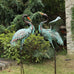 YEAHOME Garden Decor Outdoor Statues, 38"/36" Large Metal Heron Standing Yard Art, Blue Crane Lawn Sculptures Garden Decor for Outside Patio Porch Backyard, Set of 2