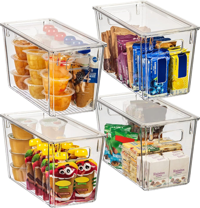 ClearSpace Plastic Storage Bins with Lids for Pantry & Fridge, 8 Pack