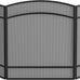Fire Beauty 3 Panel Wrought Iron Fireplace Screen Spark Guard Cover(Black)