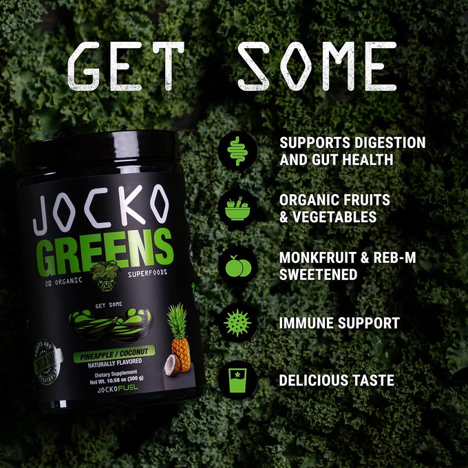 Jocko Fuel Daily Greens Superfood Powder, Pineapple Coconut | 30 Servings