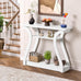 Wood Console Table, 3-Tier Accent Sofa Table (Black)