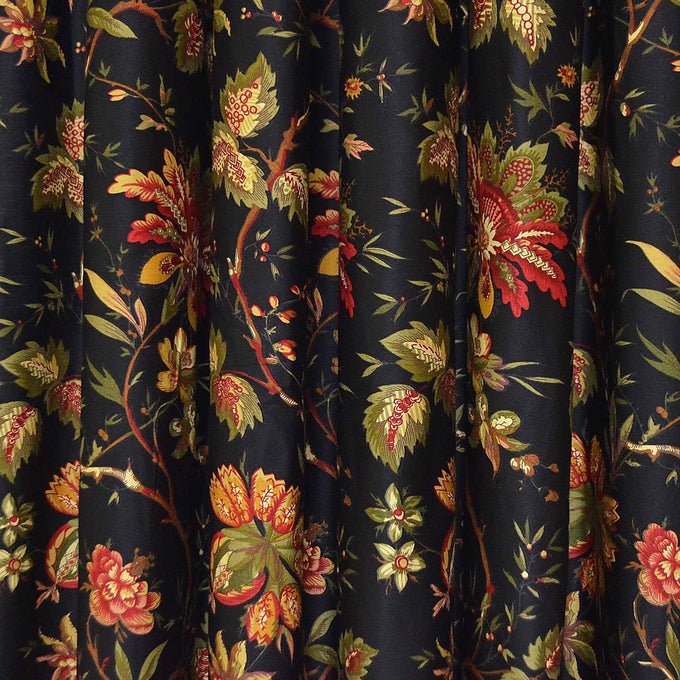 Waverly Felicite Noir Window Panel - 100% Cotton Sateen - 50" X 84"