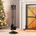 Fire Beauty 5Pcs Wrought Iron Fireplace Tools Indoor Outdoor Set