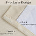 Cream Beige Linen Black Out 96 Inch Curtains for Bedroom Windows 2 Panels