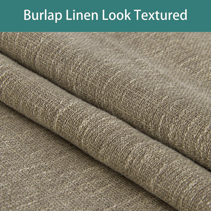 LORDTEX Linen Look Textured Blackout Curtains with Thermal Insulated Liner