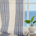 DriftAway Farmhouse Curtains for Living Room Vertical Striped Linen Curtains Semi Sheer Light Filtering Grommet Window Treatments, 120 Inches Long, 2 Panels, Jean Navy on Beige