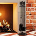 Fire Beauty 5Pcs Wrought Iron Fireplace Tools Indoor Outdoor Set
