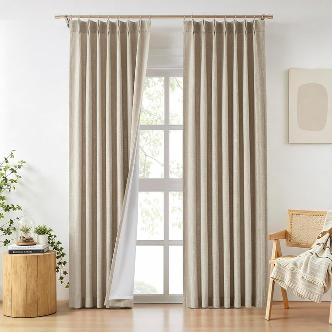 WEST LAKE Soft Green Pinch Pleated Light Filtering Curtains 90 Inches Long