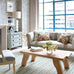 Dash & Albert Long Slade Teal Striped Handwoven Rug, 3'x5'