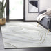 Abani Grey & Gold Metallic Contemporary Ribbon 4' x 6' Area Rug, Rugs Swirl Design Neutral Non-Shed Bedroom Rug