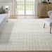 Abani Cream Grid Textured Area Rug - 4' x 6' - Chunky, Plush and Soft Washable Carpet - Perfect for Living Room & Bedroom - Plush Deco Collection